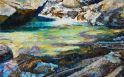 Big Rock Pool, oil on canvas, 38 x 60 inches, copyright ©2014, $6500